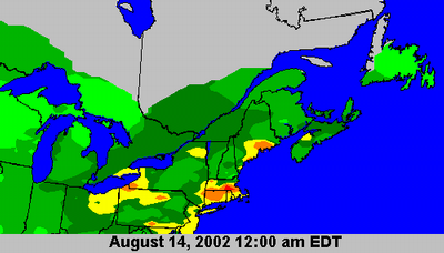 1-hr Ozone Concentration Map, August 14, 2002