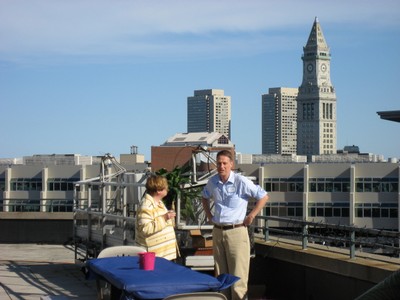 Barbara, George, and a view from the deck